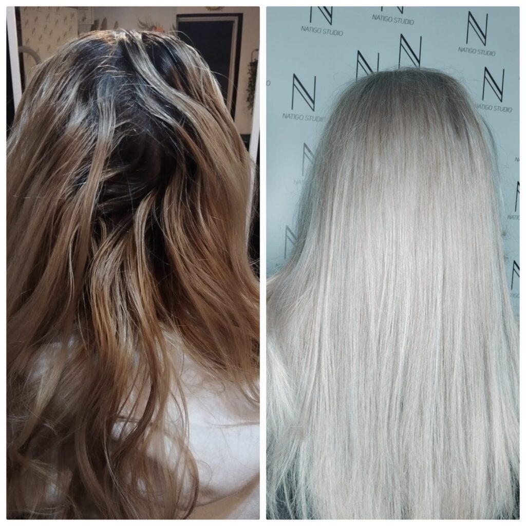 piękne włosy blond w Poznaniu na Ratajach, fryzjer Natigo Studio 