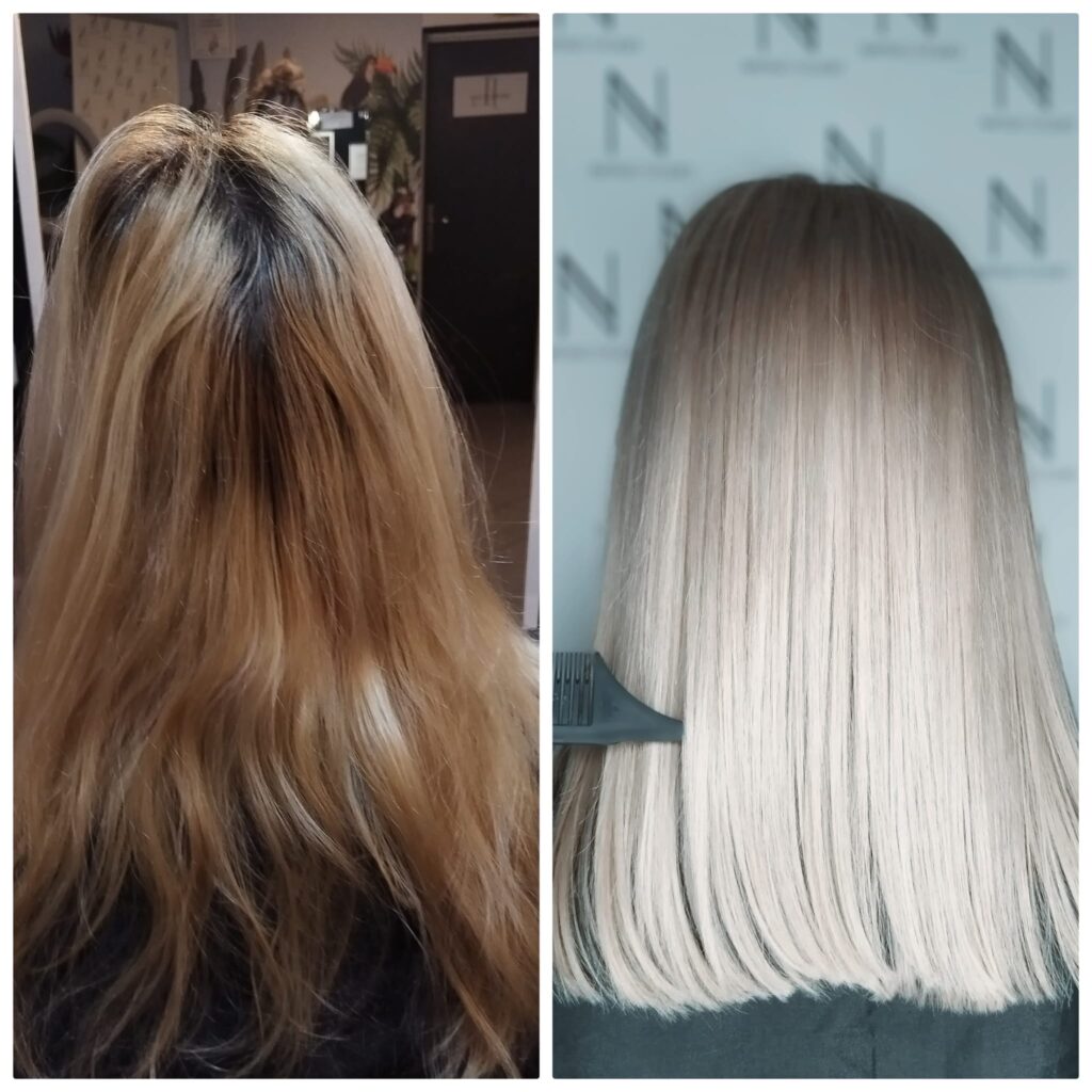 metamorfoza piękne blond włosy w poznaniu u fryzjera natigo studio