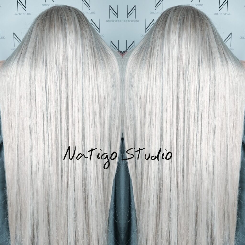 piękne blond włosy i koloryzacje włosów w Natigo Studio na Ratajach w Poznaniu