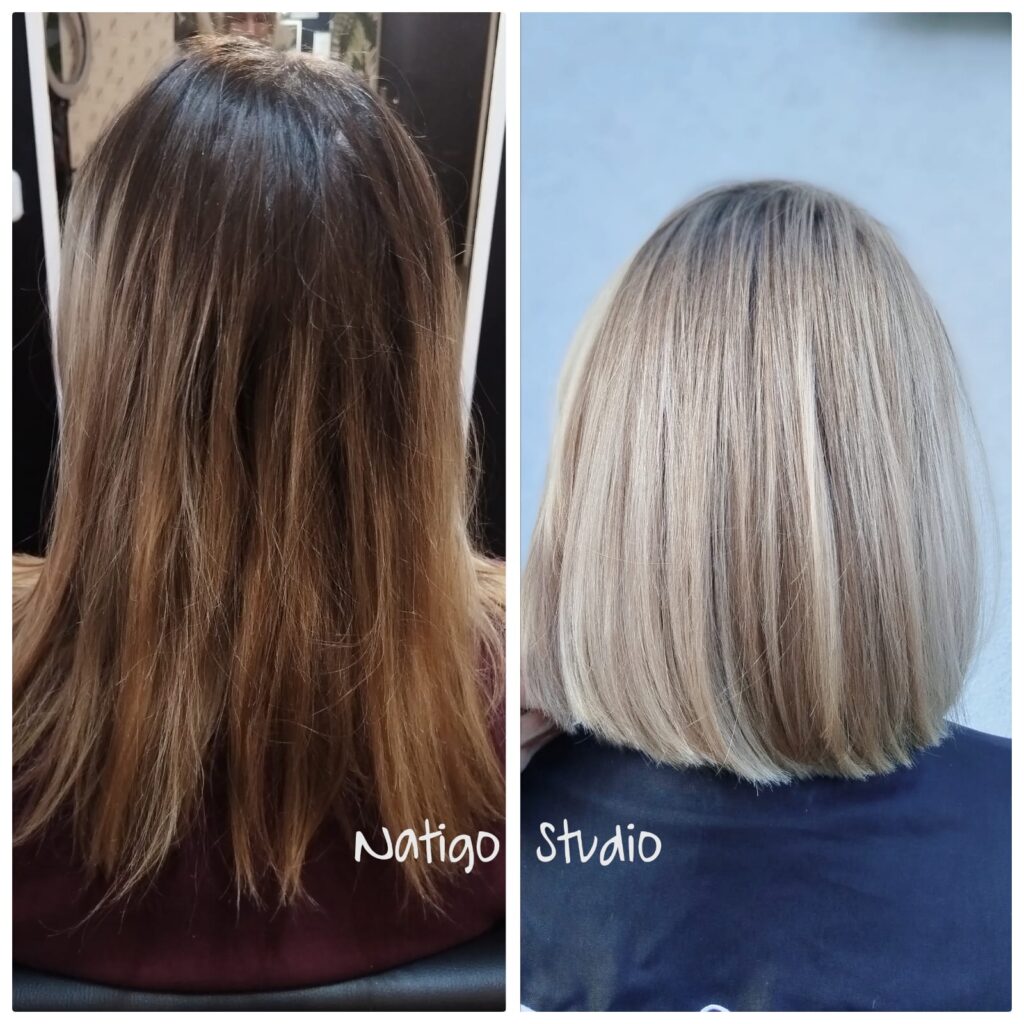 piekne włosy blond na ratajach w poznaniu fryzjer natigo studio