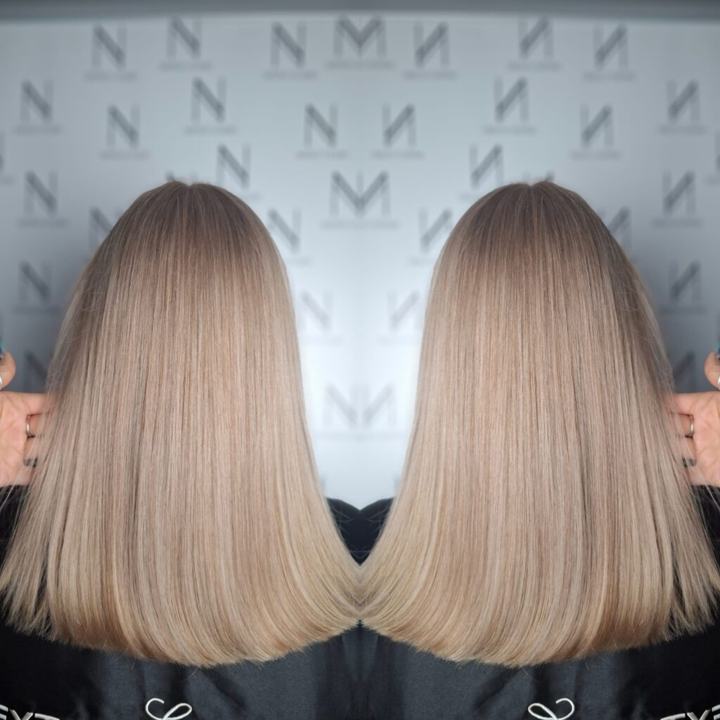 Koloryzacja blond wykonana w Natigo Studio Poznań Rataje