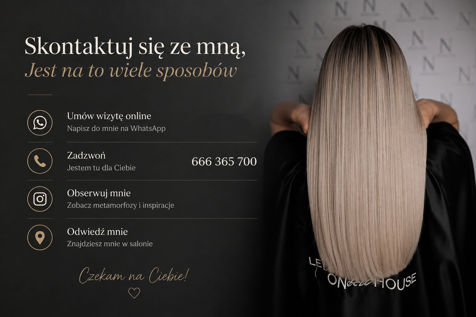Kontakt z Natigo Studio — fryzjer blond Poznań Rataje