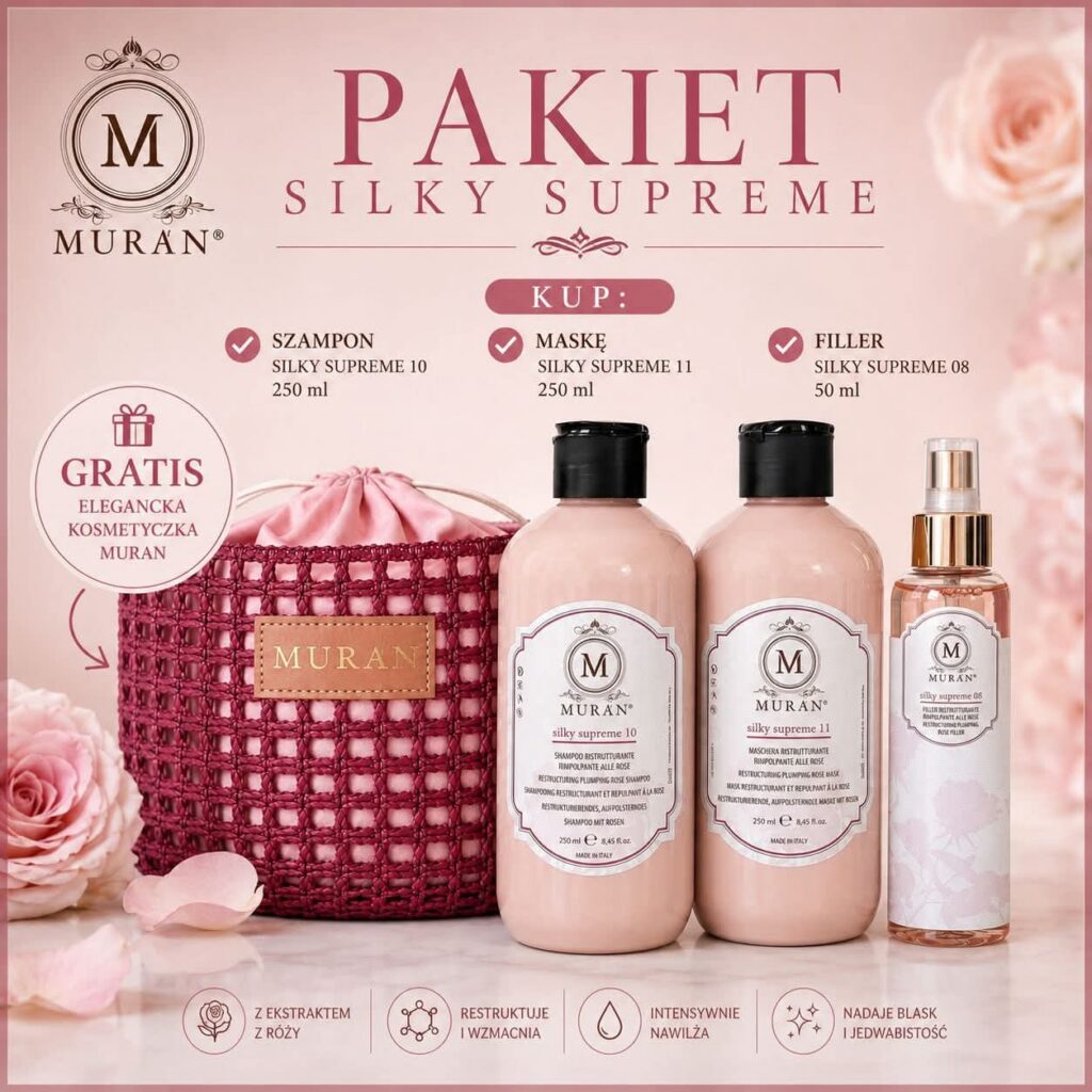 Pakiet Muran Silky Supreme do włosów blond – szampon, maska i pielęgnacja wygładzająca